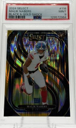Malik Nabers 2024 Panini Select Black & Gold Shock