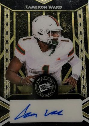Cam Ward 2024 Leaf Press Pass Authentics Gold 1/1
