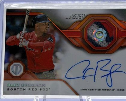 Alex Bregman 2026 Topps Tribute Tribute Autograph Patch Orange /25