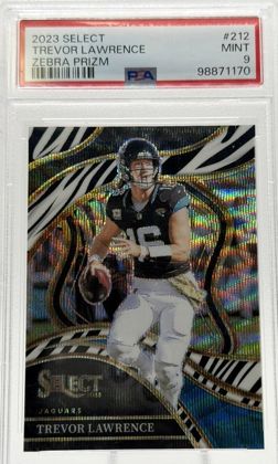 Trevor Lawrence 2023 Panini Select Club Level Zebra Prizm