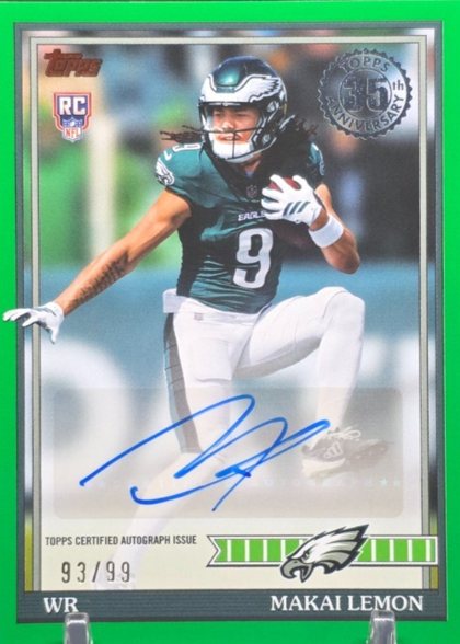 Makai Lemon 2026 Topps 1991 Topps Football Autographs Green /99