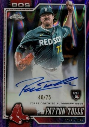 Payton Tolle 2026 Topps Chrome Rookie Autographs Purple Refractor /75
