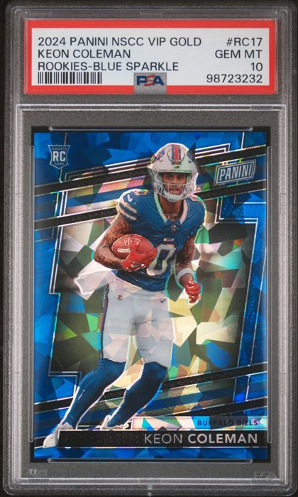 Keon Coleman 2024 Panini The National VIP Gold Rookies Blue Sparkle
