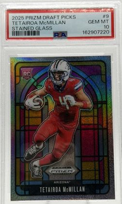 Tetairoa McMillan 2025 Panini Prizm Draft Picks Stained Glass