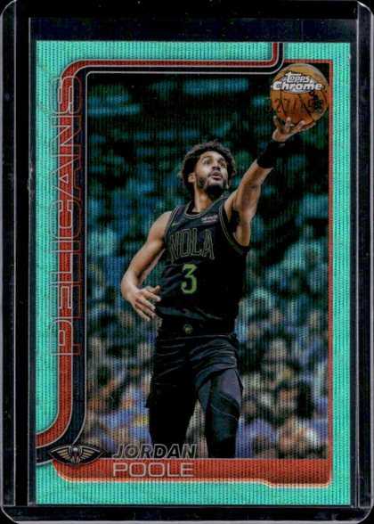 Jordan Poole 2025 Topps Chrome Aqua Wave Refractor /199