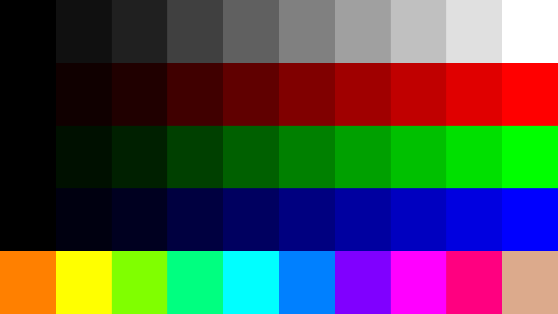 Calibration grid of test patches used for pixel comparison