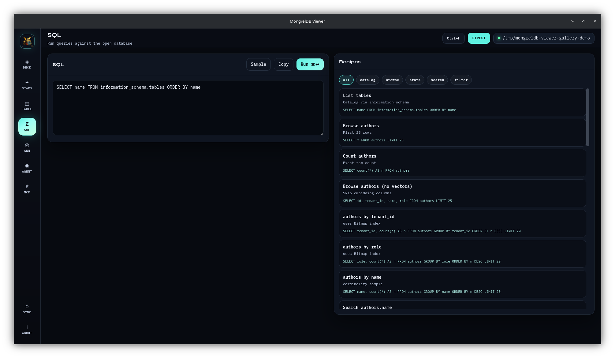 SQL workbench