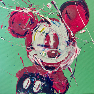 Abstract Mouse Retro Pulse – Pittura acrilica 60x60 cm, Vittorio Esposito