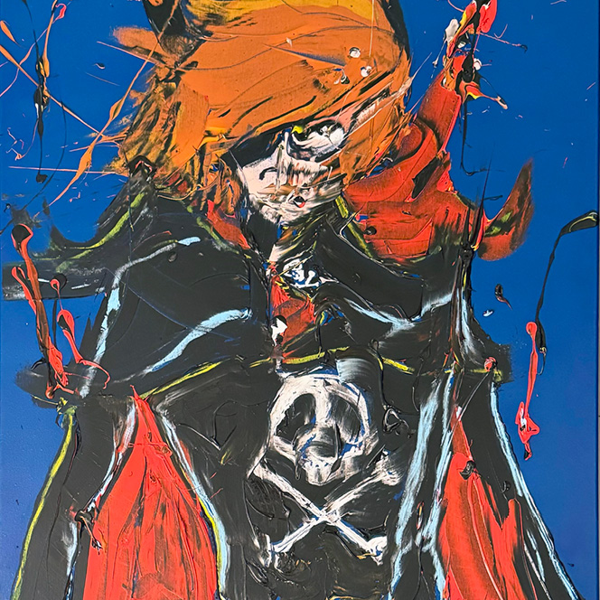Capitan Harlock Retro Pulse – Pittura acrilica 70x100 cm, Vittorio Esposito