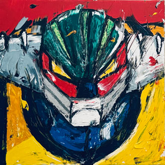 Topolino Retro Pulse variante B – Pittura acrilica 60x60 cm, Vittorio Esposito