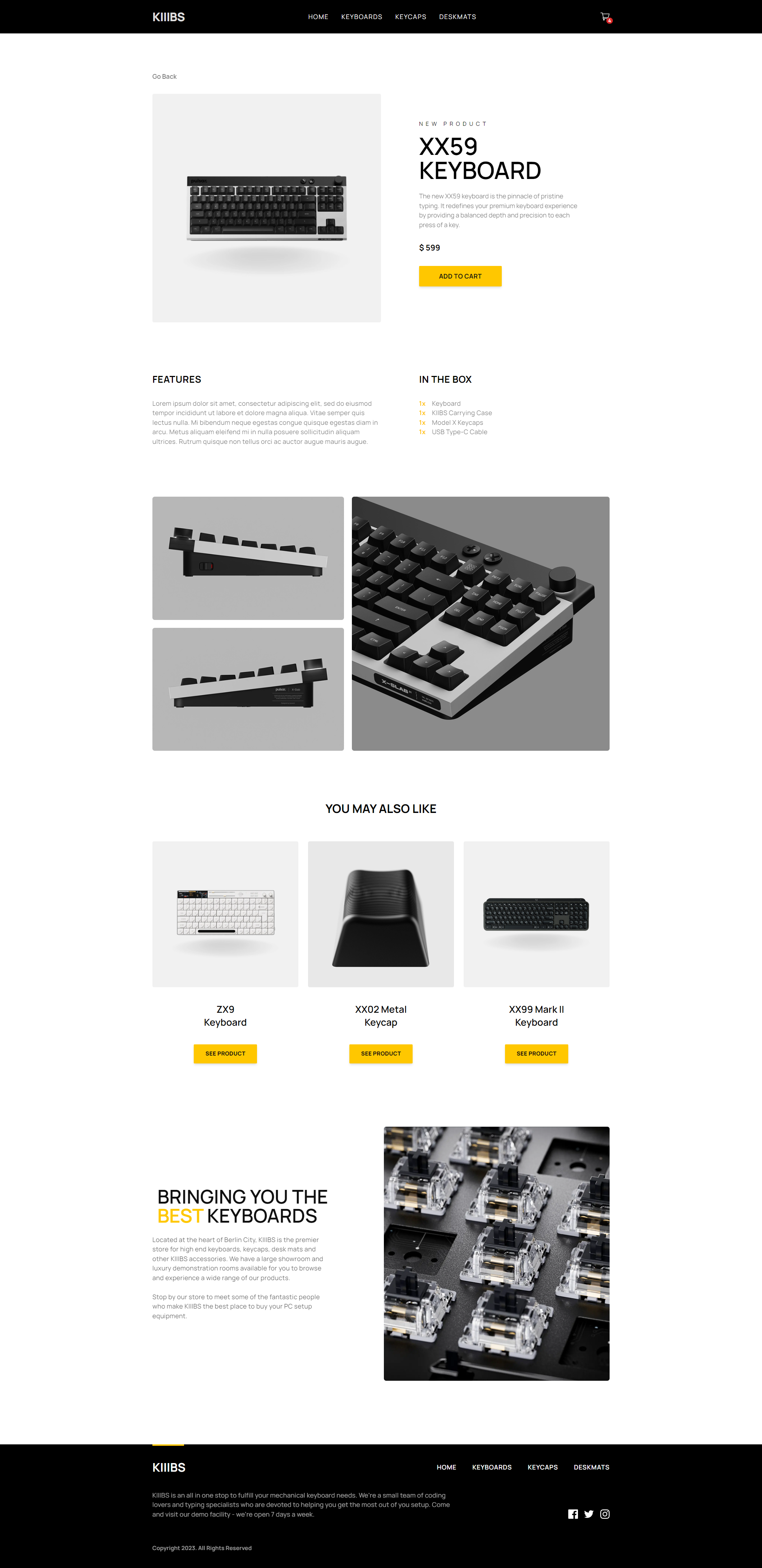 Keyboard Product Page