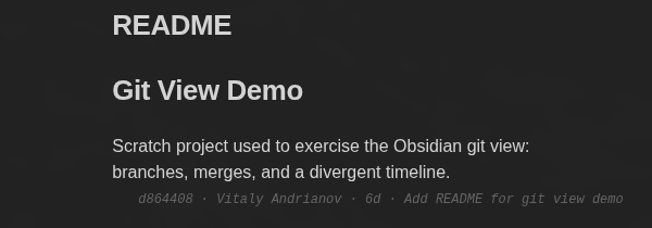 Inline git blame on the current line of a Markdown note