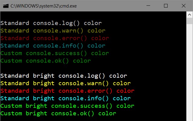 Console output colors