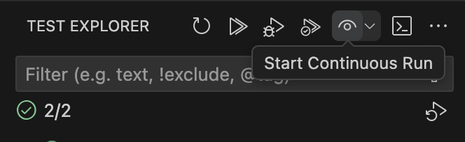 Start continuous run button