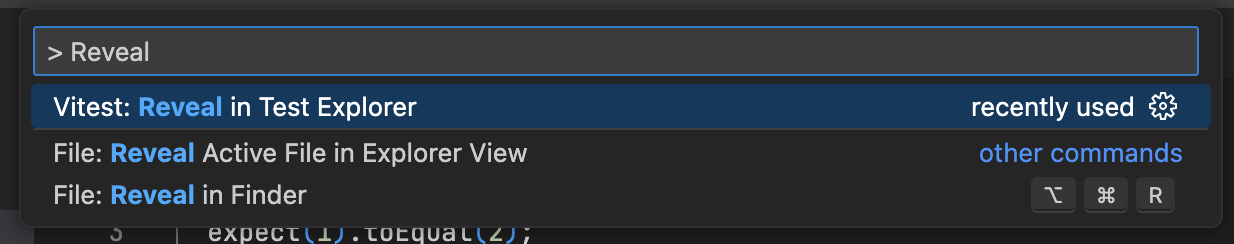 Reveal test in explorer Reveal test in explorer