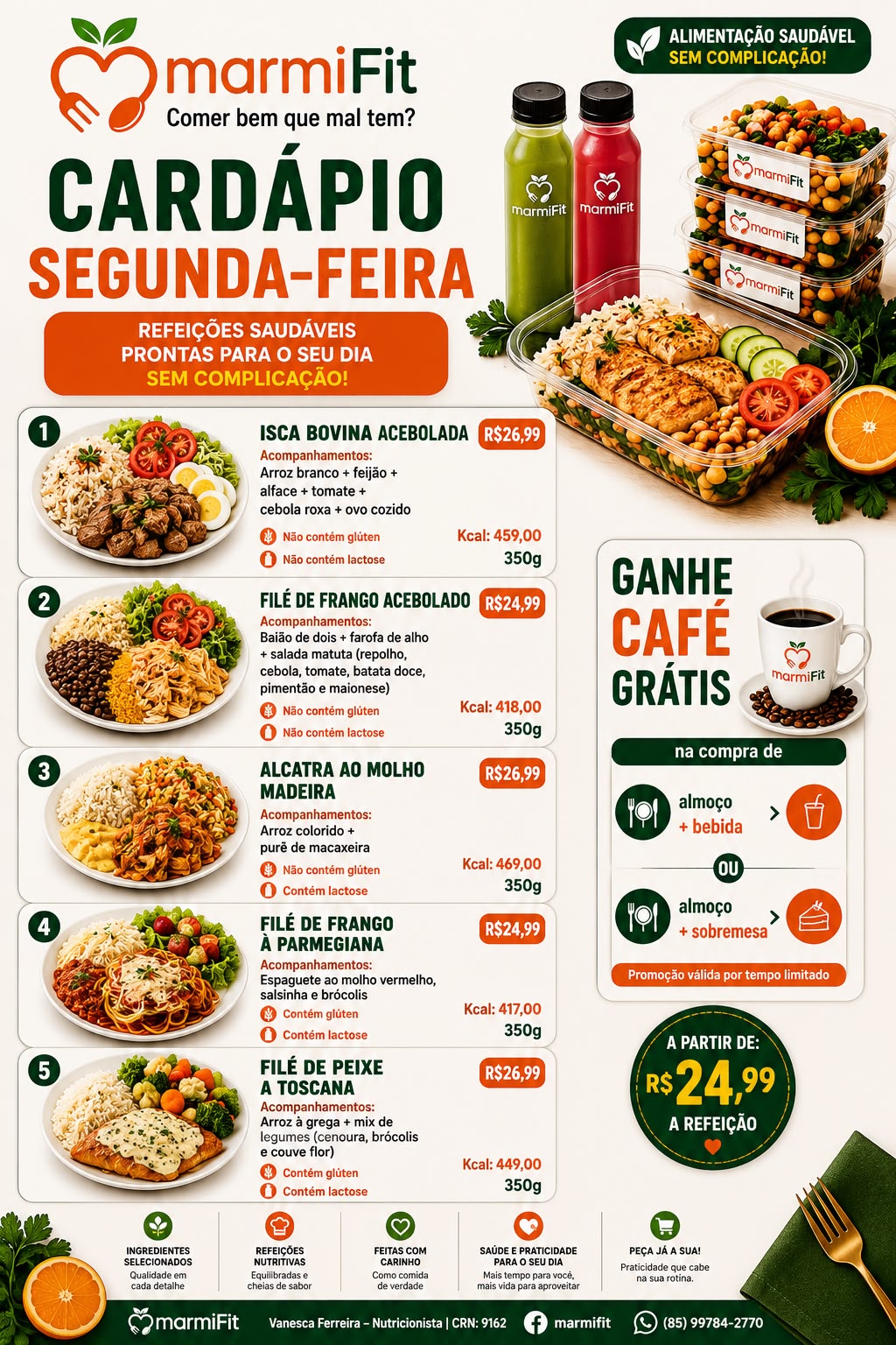Cardápio de Segunda-feira MarmiFit