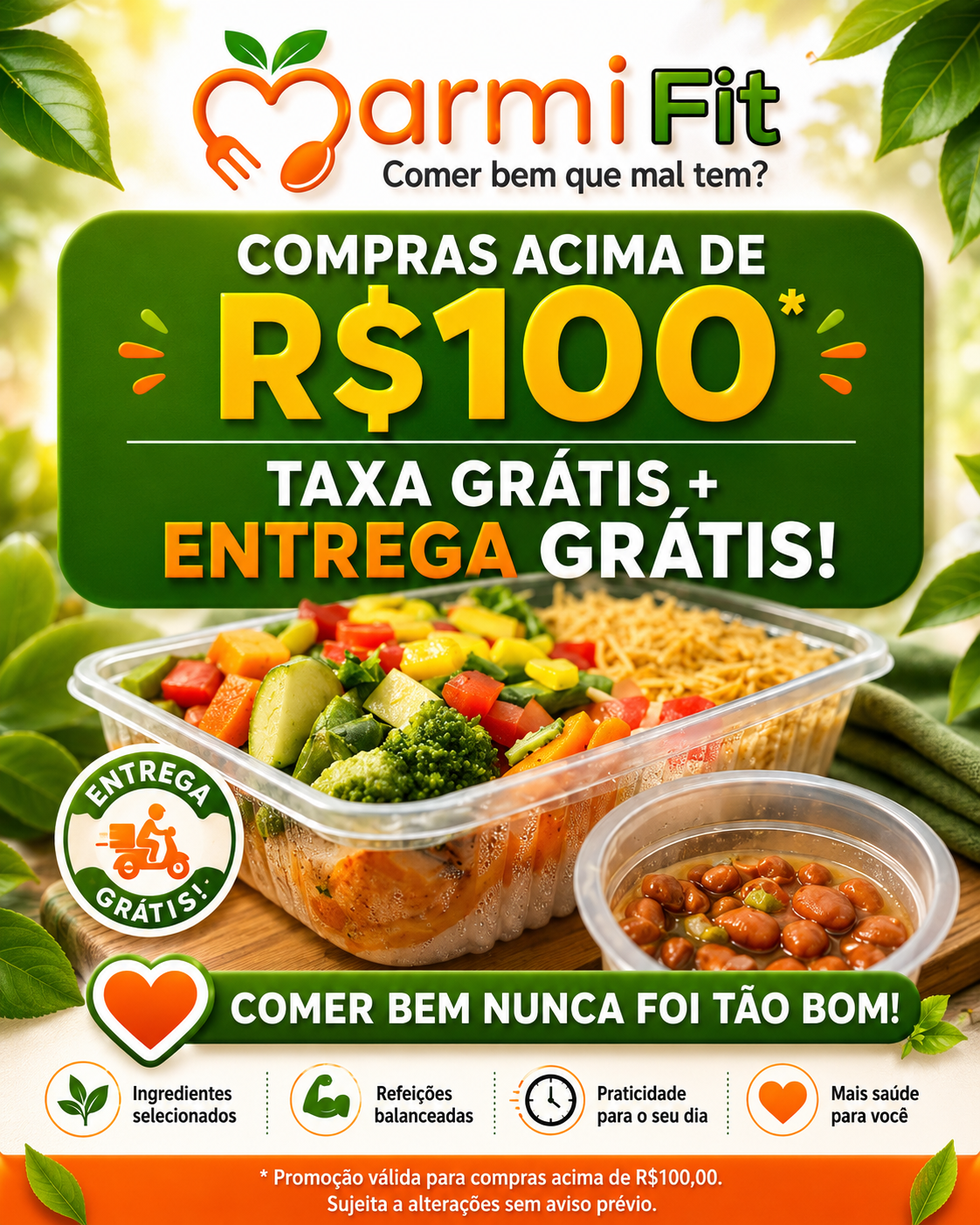 Entrega grátis em compras acima de R$ 100 na Marmifit em Iguatu