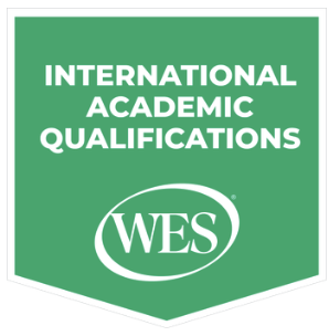 WES Verified International Academic Qualifications badge