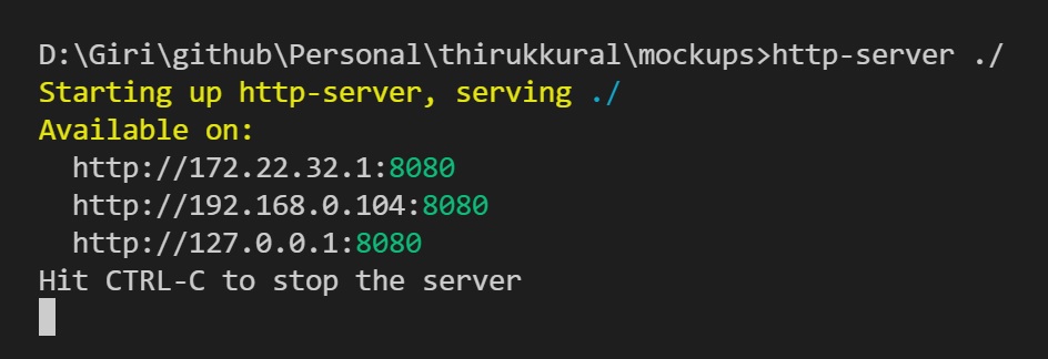 Running http-server locally