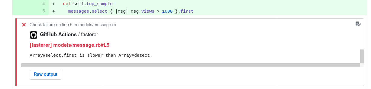 Example comment made by the action, with github-pr-check