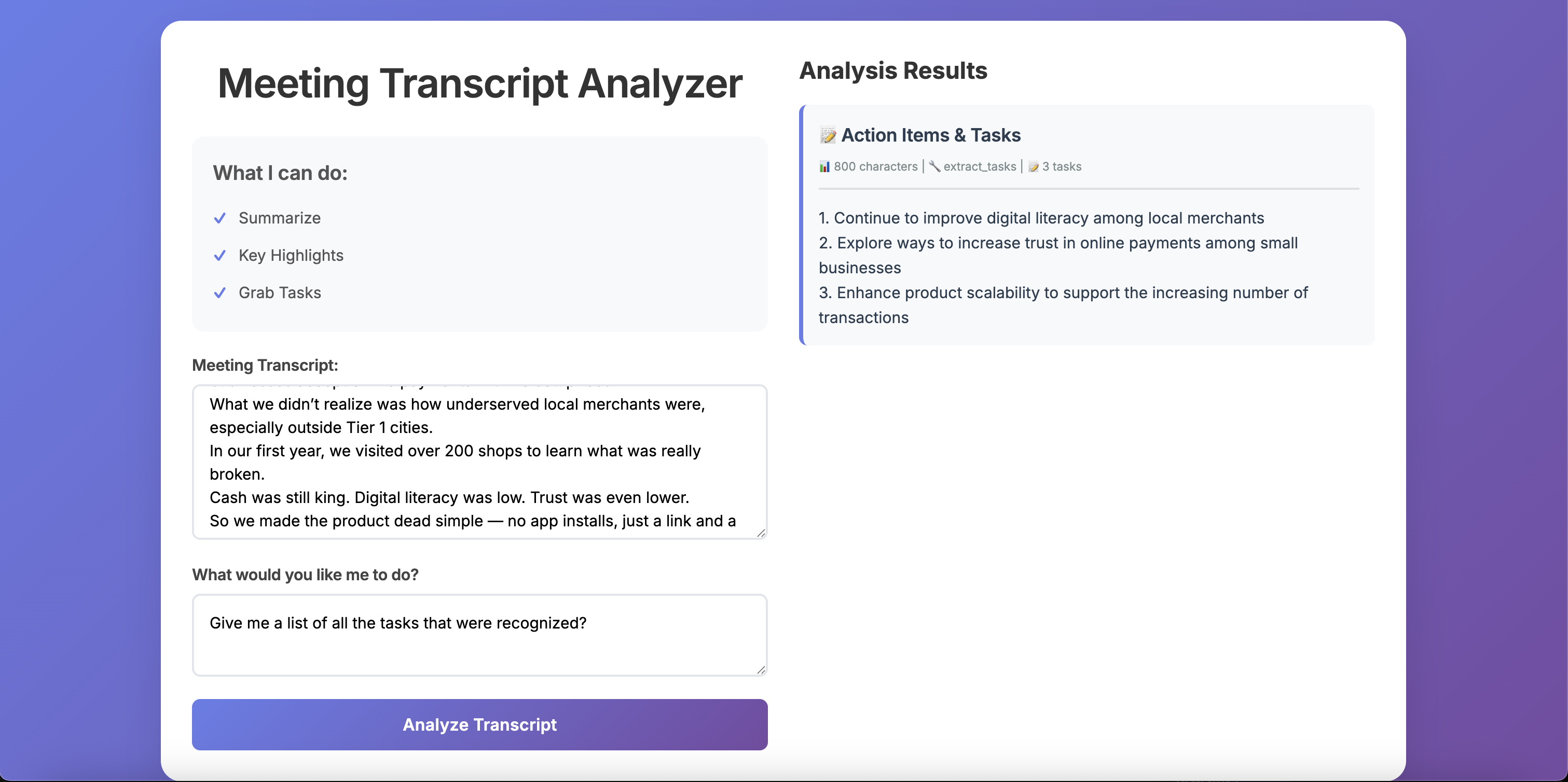 Task Extraction Flow