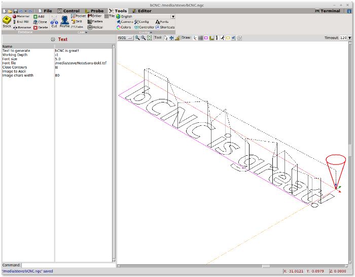 bCNC Plugins Text 1