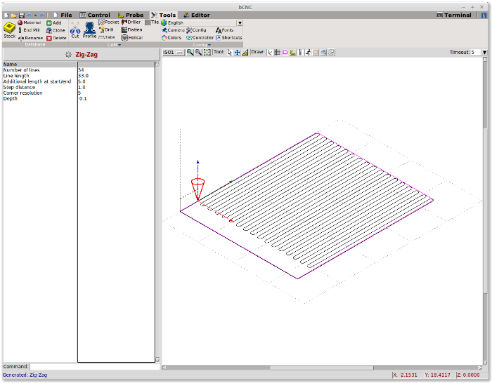 bCNC Plugins Zig-Zag 1