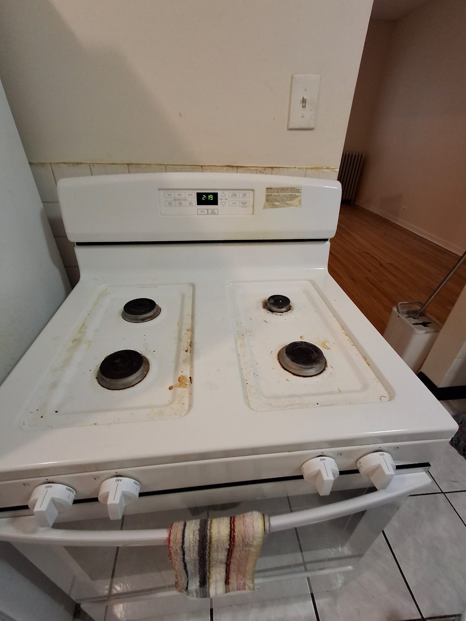 Before cleaning stove