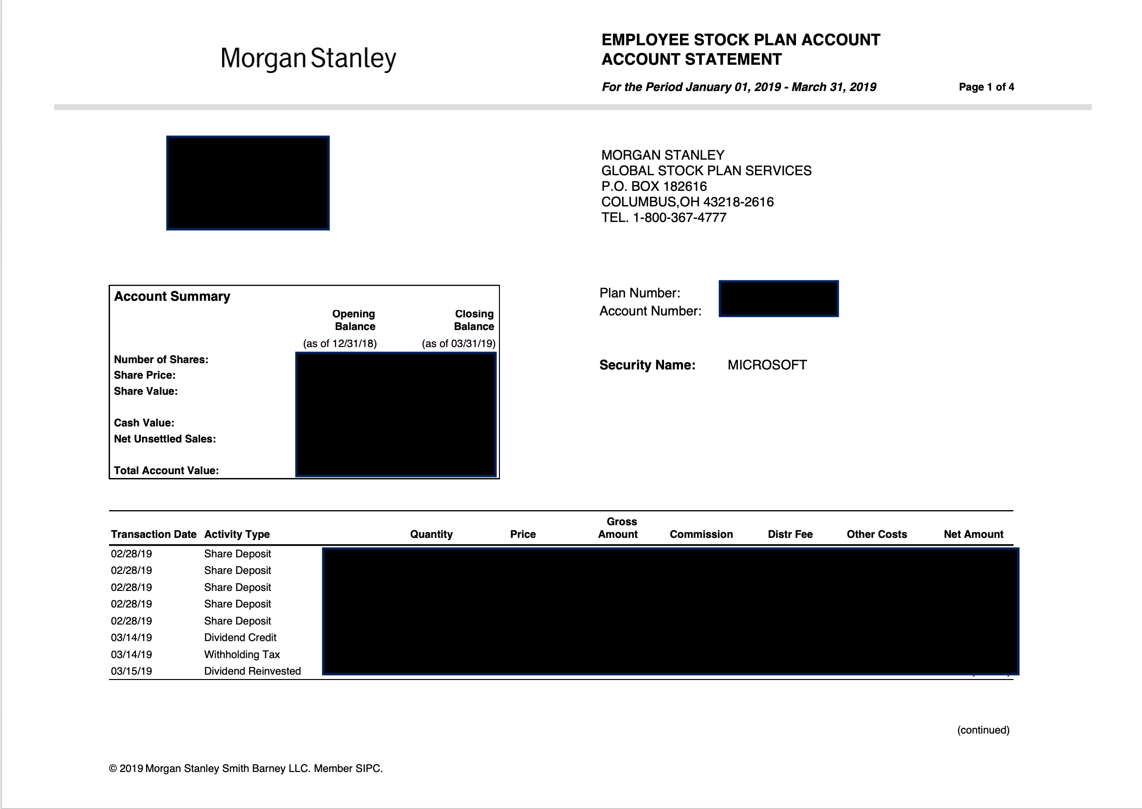 MorganStanley Statement