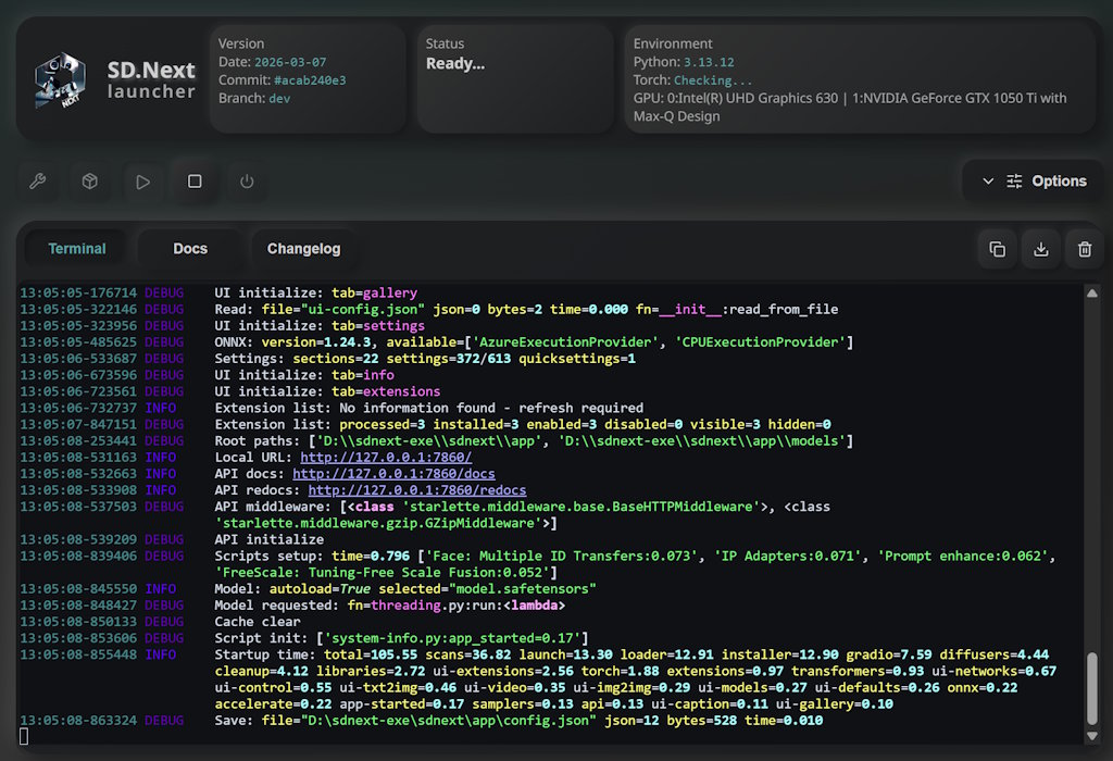 sdnext-launch-screenshot
