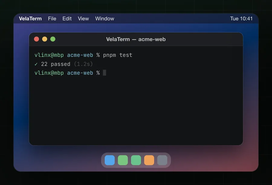 VelaTerm on macOS