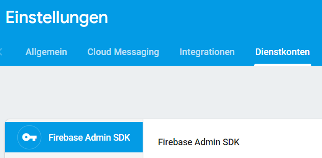 Firebase Dienstkonten