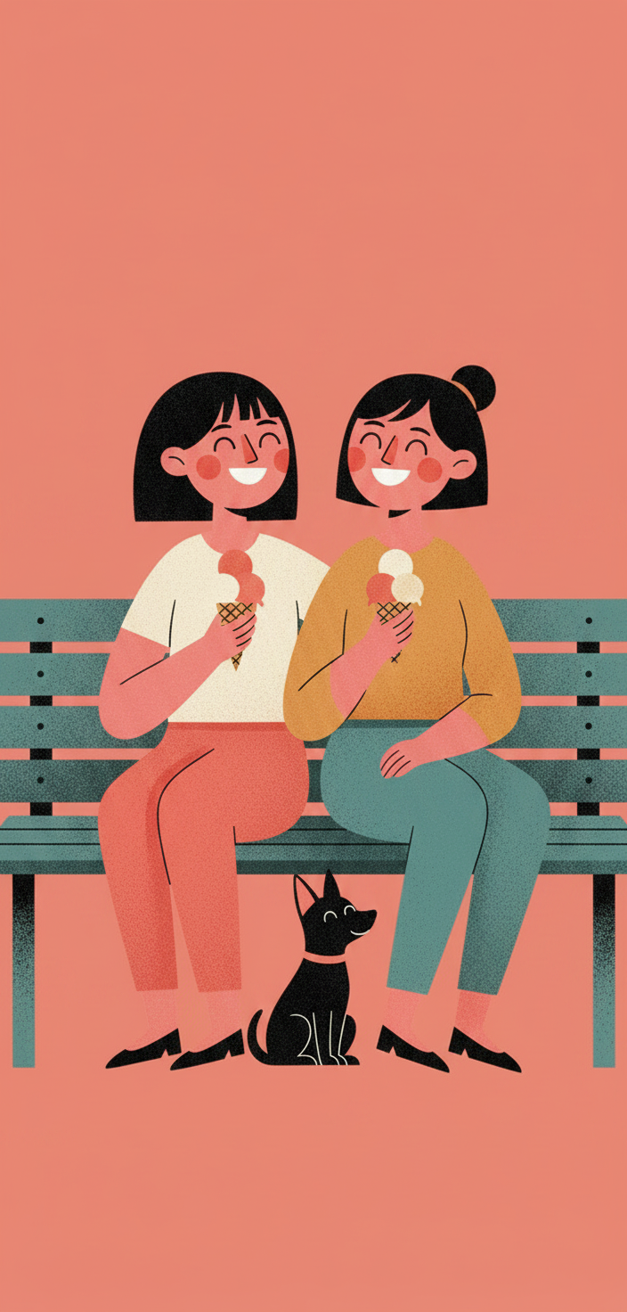 bench · sunset-coral · L2 · pair