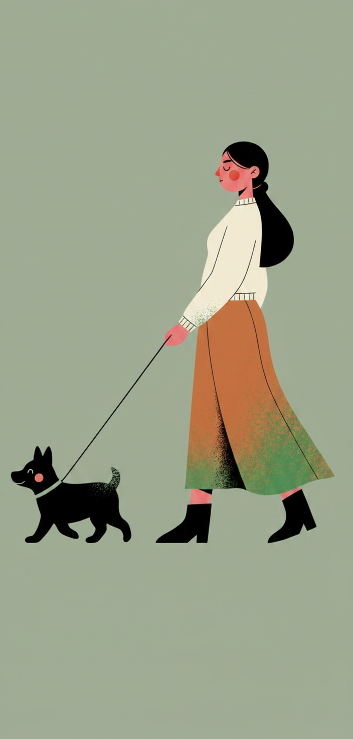 dog walker · forest-green