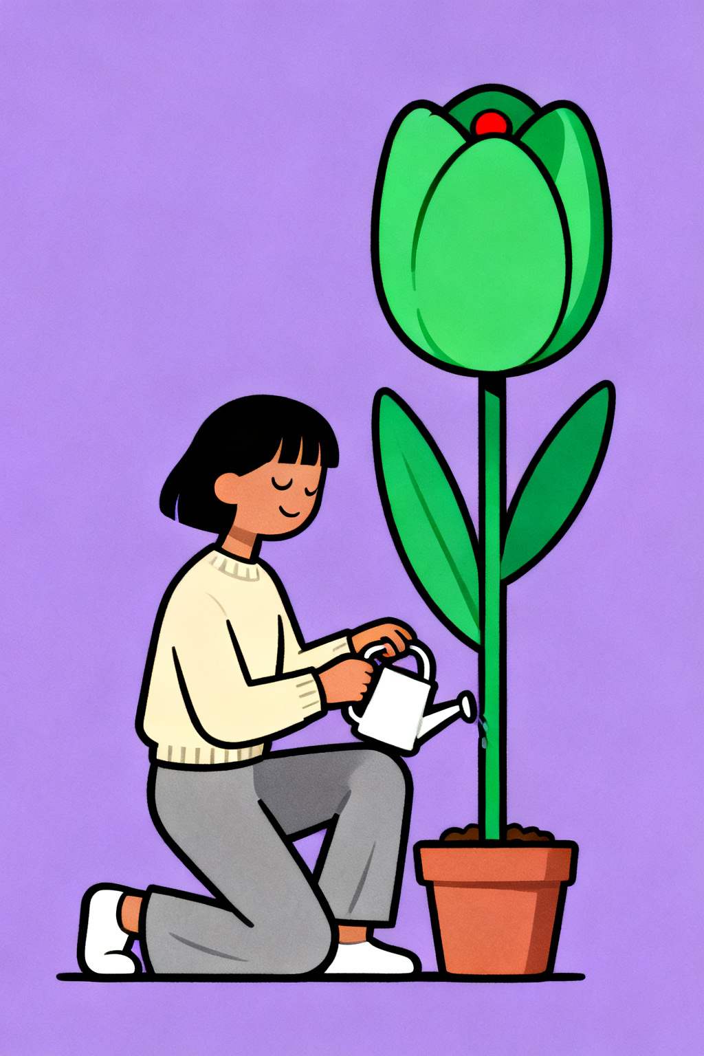 lavender · giant green tulip