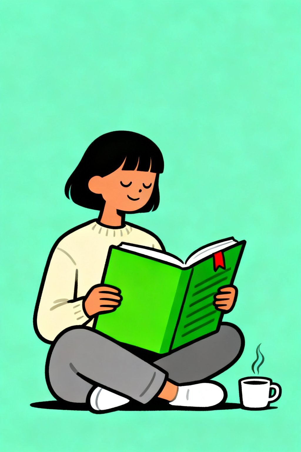 mint · giant green open book