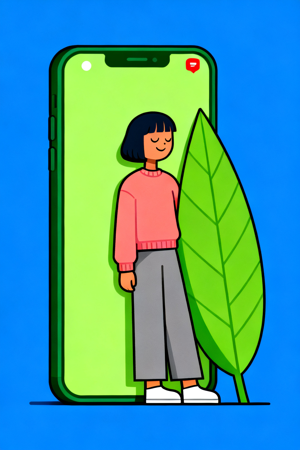 periwinkle · giant green phone
