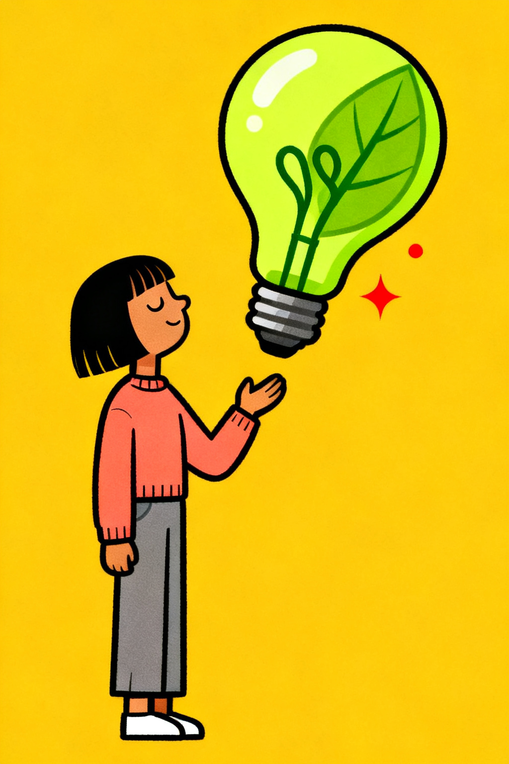 yellow · giant green lightbulb