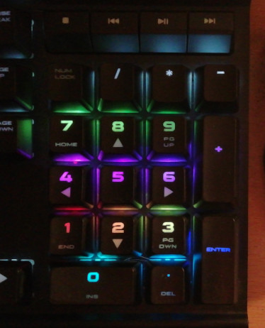 Keyboard numpad with palette in RGB