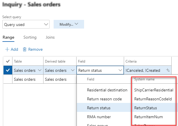 DEV Query field name