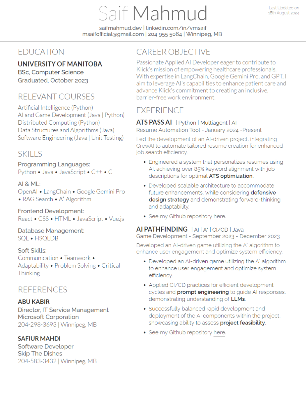 Resume Example