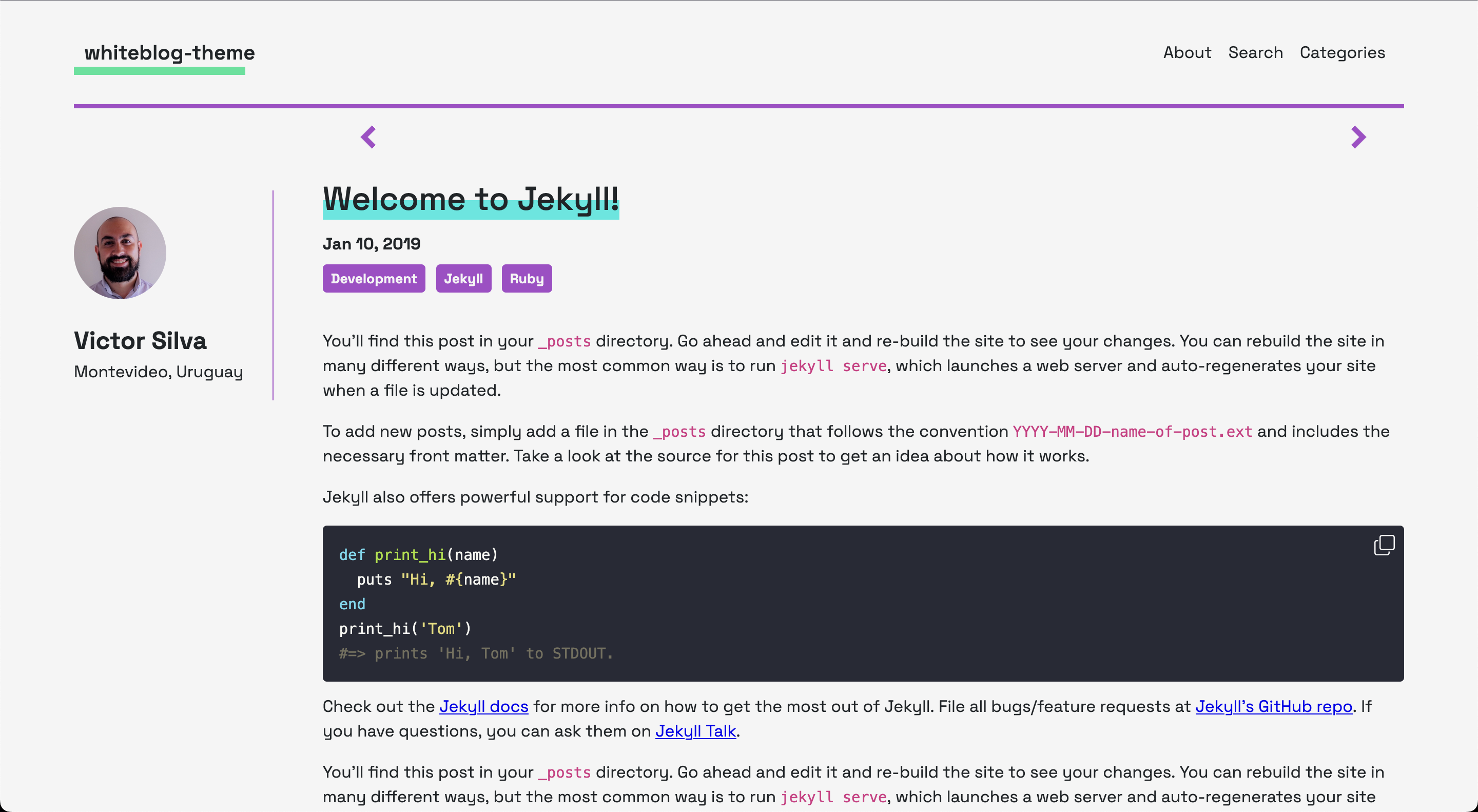 Screenshot of whiteblog-theme