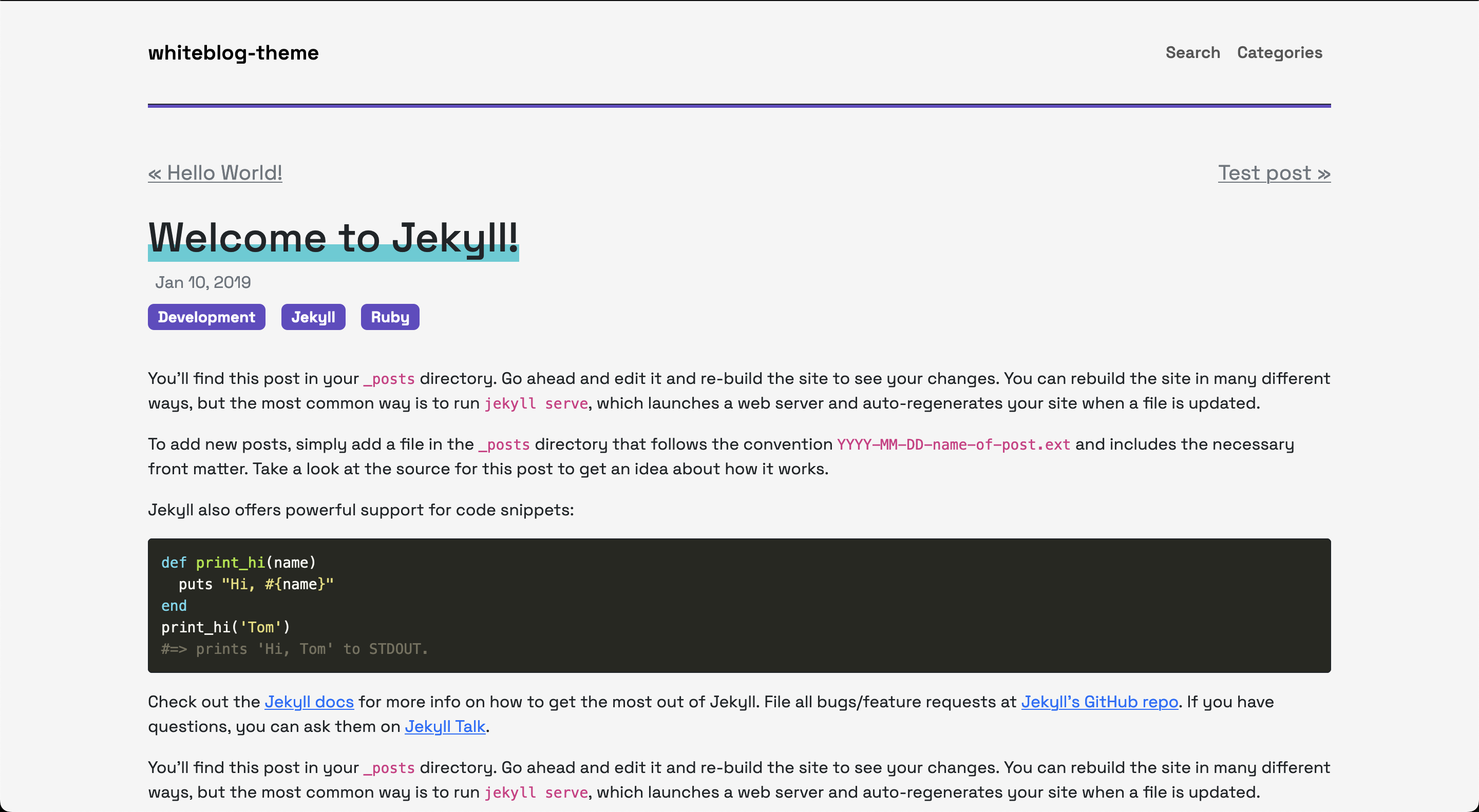 Screenshot of whiteblog-theme