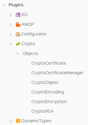 Crypto Plugin shown in api explorer from vRO 8