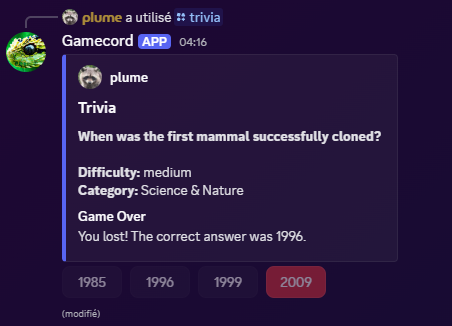 trivia game