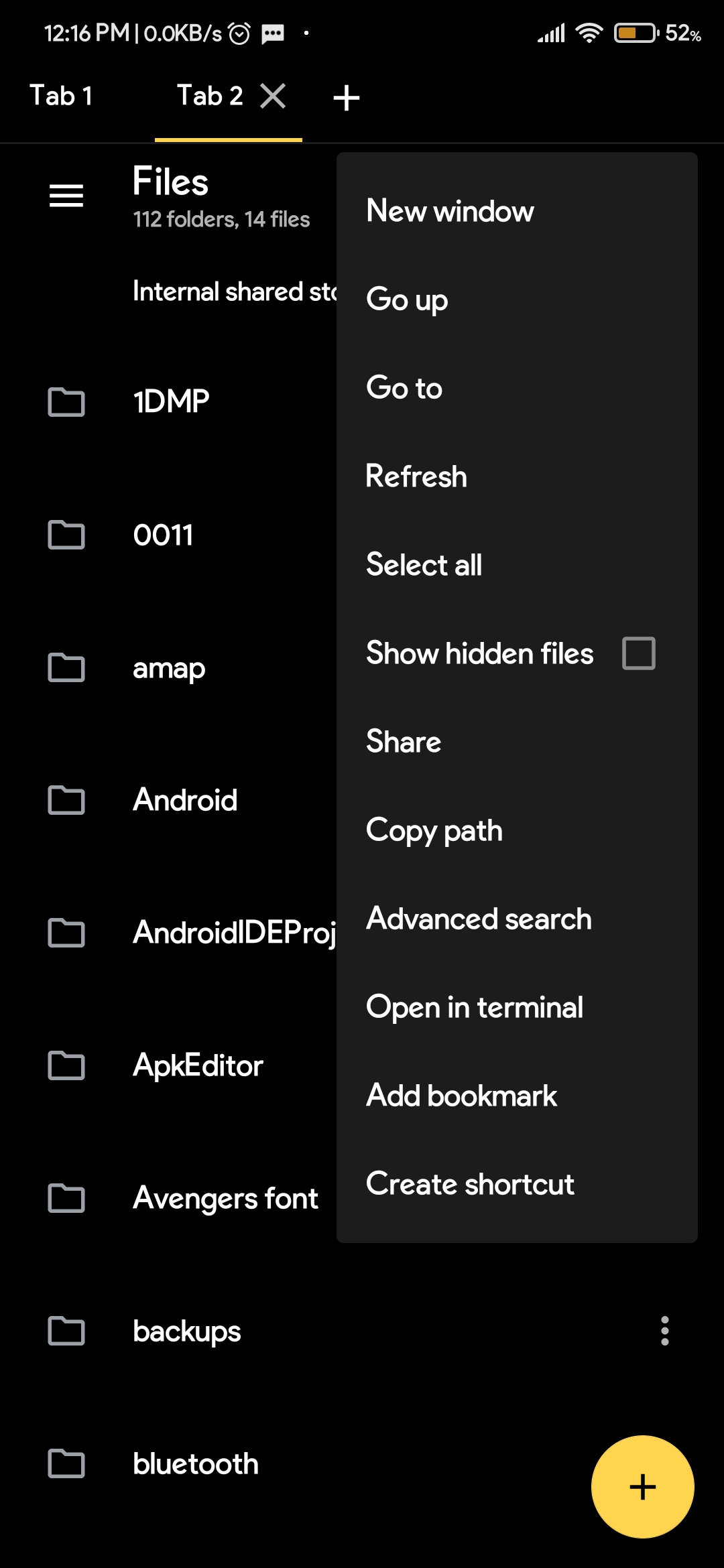 Overflow Menu