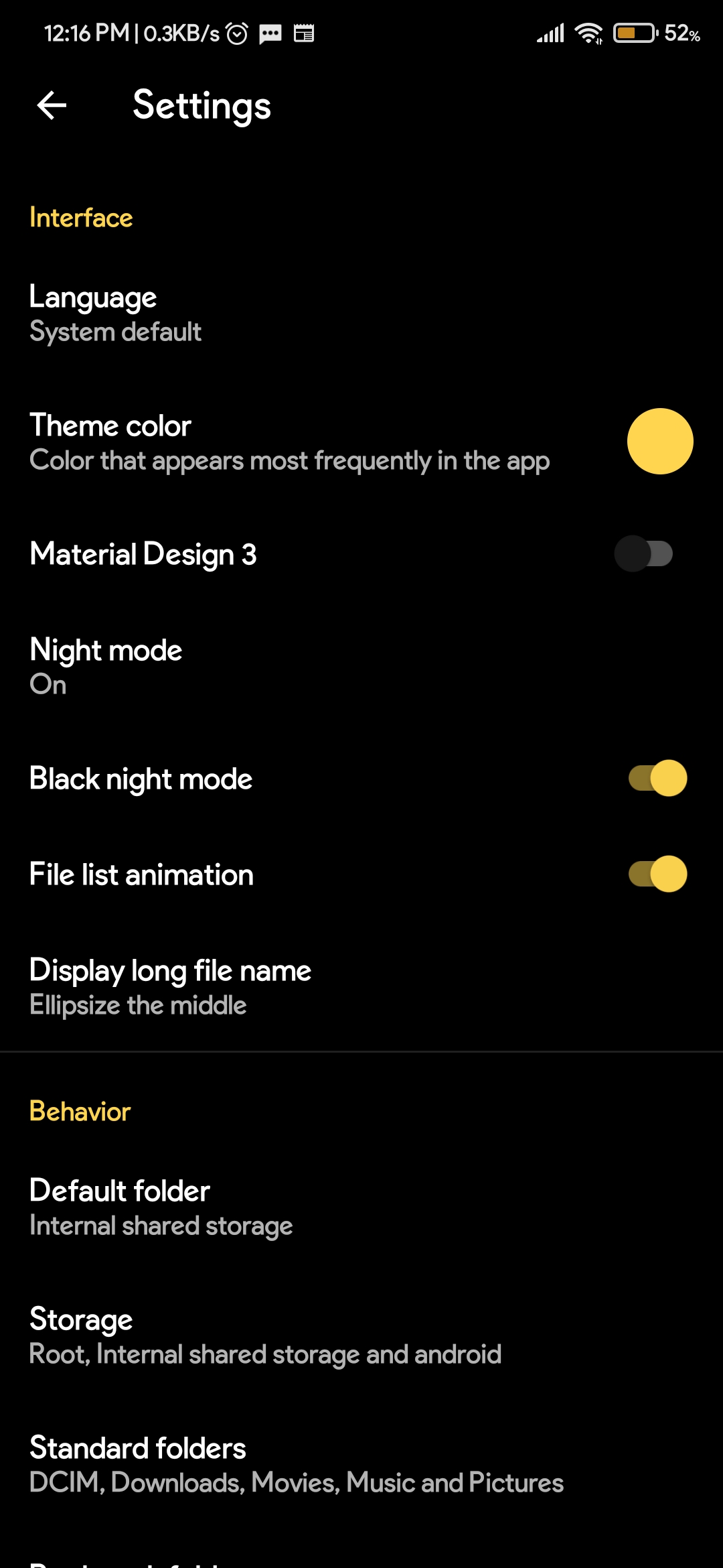 Settings