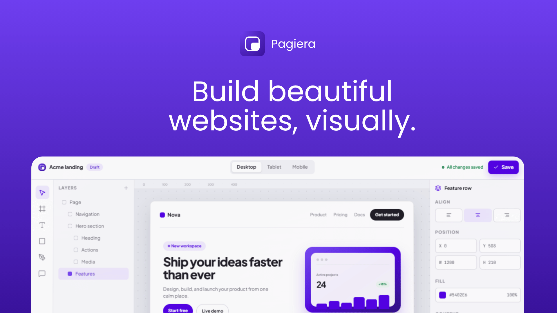 Pagiera visual website builder