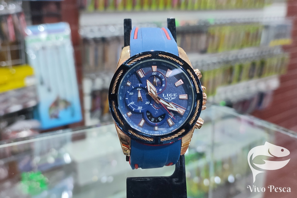 Reloj Lige analógico con correa (Azul)