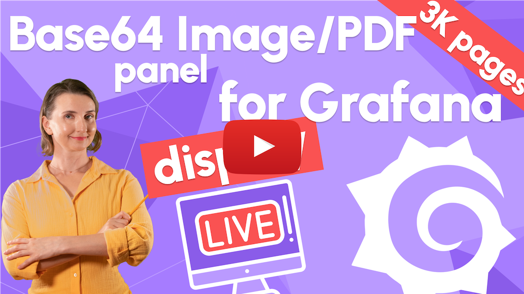 Images, PDFs, Video, Live Camera Feed on Grafana Dashboard! You will need Base64 Image/PDF Plugin